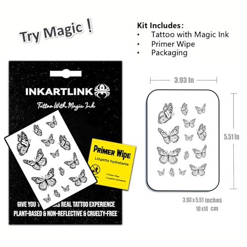 Realistic Butterfly Semi-Permanent Tattoo - Waterproof & Sweat-Resistant