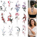AIRNOGO 12 Watercolor Flower Temporary Tattoos for Women
