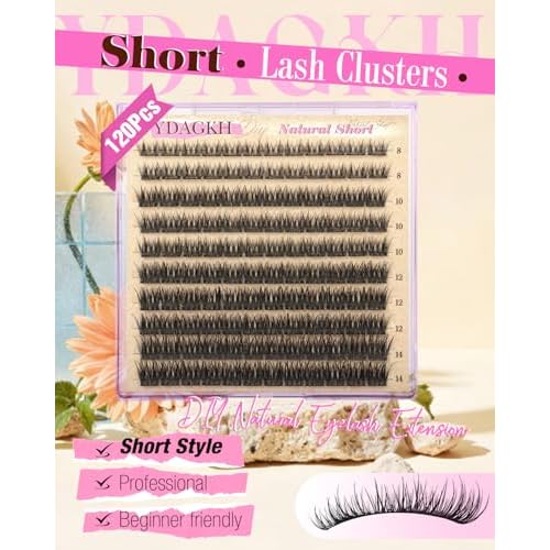 Short Lash Clusters 8-14mm Natural Cluster Eyelashes Ultra-Thin Band Cluster Eyelash Extensions Wispy Lash Extension DIY Silk Mink Eyelash Clusters Super Natural