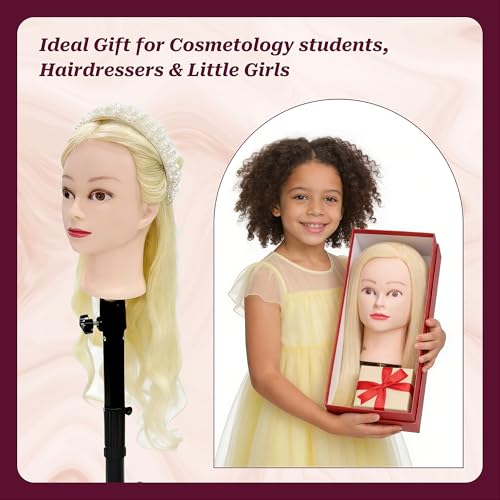 26-28" Mannequin Head 70% Real Hair Cosmetology Training