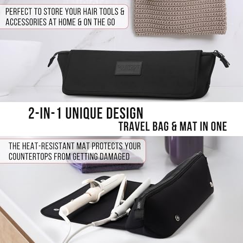 BAREFOOT CARIBOU 17" Hair Tool Travel Bag with Heat Resistant Mat