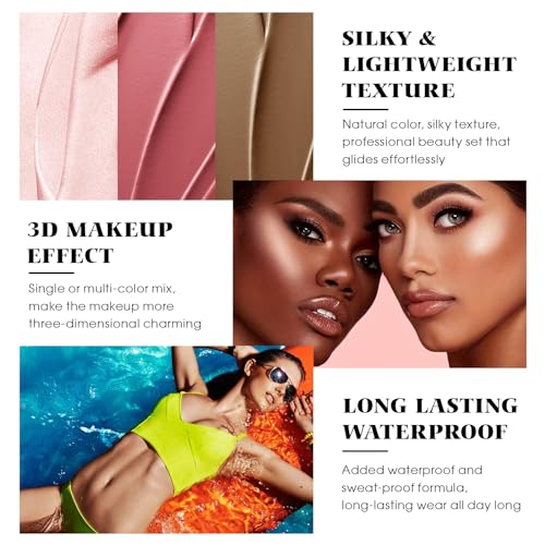 3-Pc Cream Contour Stick Kit - Blush, Highlighter & Bronzer
