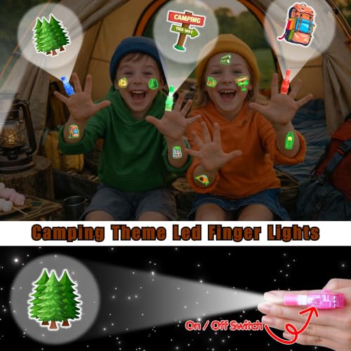 72-Piece Camping Party Favors Kit – LED Finger Lights & Glow Tattoos