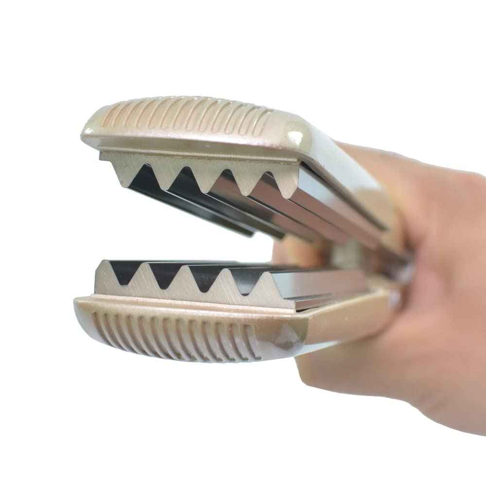 Hair Crimper Crimping Iron Professional 1.5 inch Plate Crimper Hair Tool Corrugation Curler Titanium Flat Iron Adjustable Temperature Corn Perm Corrugated Curler Gold