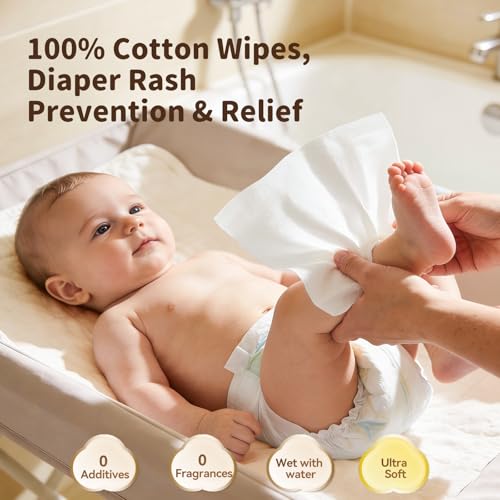Winner 100% Cotton Baby Wipes, 600 Count, Hypoallergenic Dry