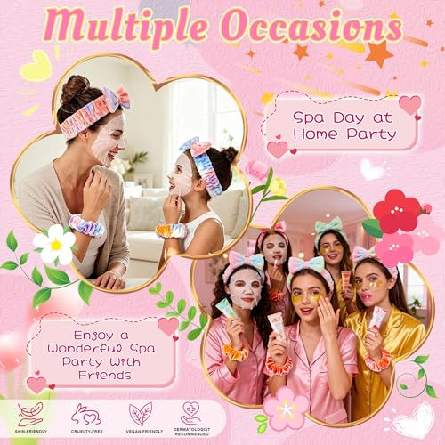 136 PCS Party Favors Bags for Eye Mask Lip Balm Hand Cream & Face Mask Skincare, Foot Spa Bath Bomb & Headband, Bachelorette Party, Retirement Graduation, Friendship, Sister & Birthday Gifts for Women