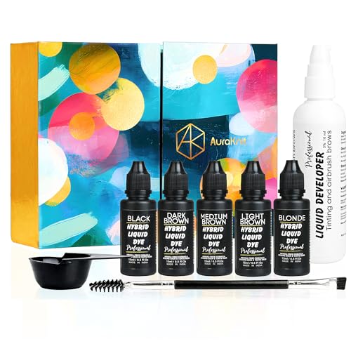 AuraKnit Professional Eyebrow Kit - 5 Salon Shades with Brush