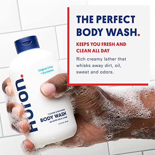Huron Men¡¯s Moisturizing Body Wash ? Crisp & Invigorating Scent of Citrus, Eucalyptus, Mint, & Aromatic Greens - Coconut Oil, Vitamin E & Witch Hazel ? Vegan, Cruelty-Free - 12.2 fl oz (2 Pack)