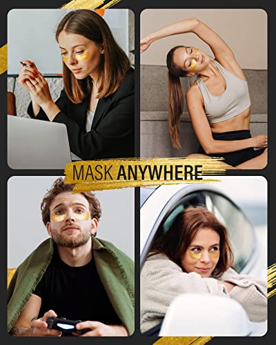 Maskiss 24K Gold Under Eye Patches - 20 Pairs for Dark Circles & Puffiness