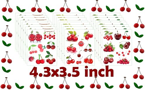 200 PCS Cherry Temporary Tattoo Stickers - Fruit Party Favors