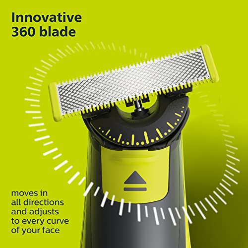 Philips Norelco OneBlade 360 Replacement Blades, for OneBlade Electric Shaver and Trimmer, Durable Stainless Steel, Trim, Edge and Shave, 2 pack, QP420/80