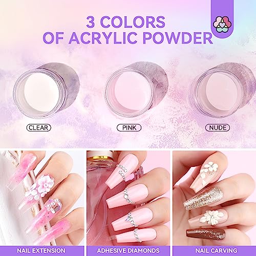 Saviland Acrylic Nail Kit for French Manicure & Nail Art - DIY Professional Set