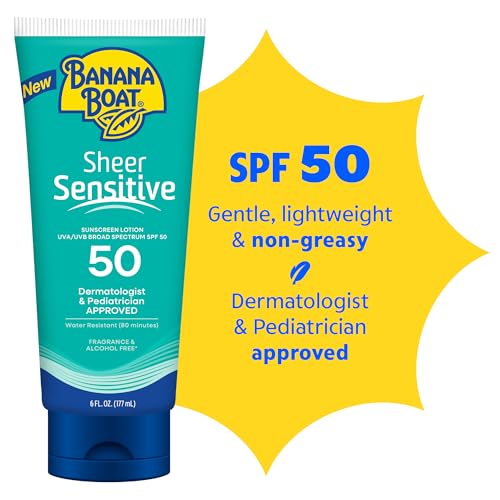 Banana Boat Sheer Sensitive SPF 50 Sunscreen Lotion, 6oz