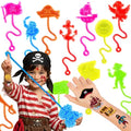 48 Pirate Party Favors - Stick Hands & Temporary Tattoos for Kids