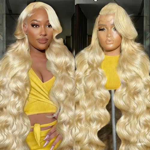 38" 613 Blonde Body Wave Human Hair Lace Front Wig 13x6 HD