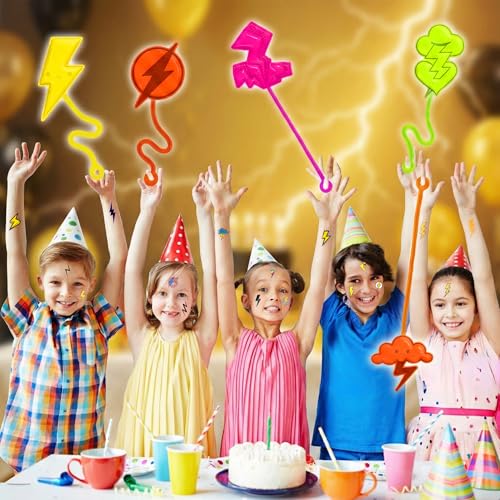 Lightning Stick Hands Party Favors - 48 Piece Set with Tattoos