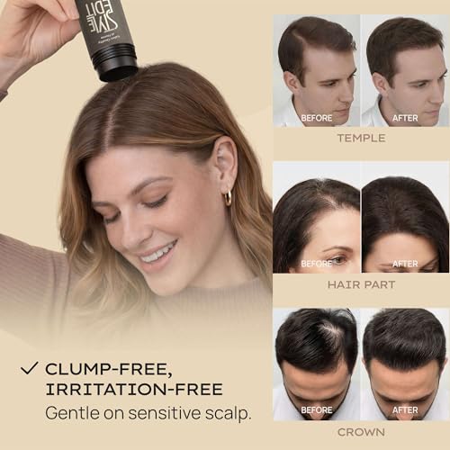 Style Edit Hair Building Fibers - Plant-Based Thinning Hair Solution, Black 0.88oz