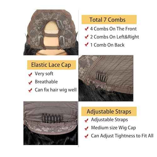 U Part Human Hair Wig Body Wave Highlight #1b/30 Ombre Brown Wig 180% Density U Part Wig Half Brazilian Virgin 100% Human Hair Wigs For Black Women Clip In Glueless No Leave Out Wig 18Inch