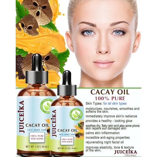 CACAY OIL 100% Pure Natural Virgin Unrefined Cold-Pressed Carrier Oil 1 Fl oz 30 ml For Face, Skin, Body, Hair, Lip, Nails