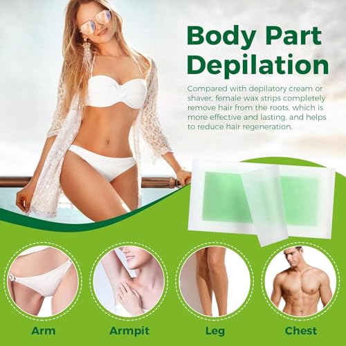 Body Wax Strips for Hair Removal: 60 Strips (40 Large, 20 Small) & 5 Oil Wipes ? Gentle & Fast for Body & Face ? Ideal for women& Men Home & Travel (1 pack)