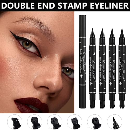 5Pc Double-Head Eyeliner Stamp Pen Set with Winged Liner