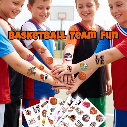 96PCS Basketball Temporary Tattoos - Sports Party Favors for Kids