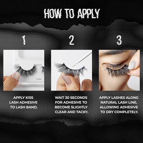 KISS Rebel, False Eyelashes, 'Downtown Girl', 14mm, Includes 1 Pair Of Lash, Easy to Apply, Reusable Lash Clusters