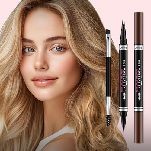 LAVONE Waterproof 2-in-1 Eyebrow Pencil with Brush - Black