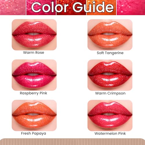 Raizey Ultra Glossy Wet Look Lipgloss, High Pigment Shine, Waterproof and Long-Lasting Lip Cream - Fruity Lip Color-Shine Lip Oil with Glimmer (12 ml) (Raspberry Pink)