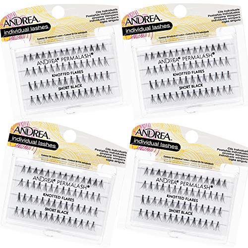 Andrea Knotted Flares Short Individual Lashes - Black, 4 Pack