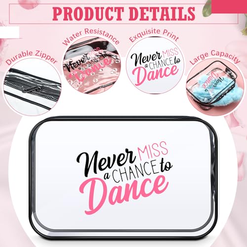 Abbylike 24 Pcs Cheer Gifts Cosmetic Bag 7 x 4.7 x 2.4'' Makeup Bag Cosmetic Toiletry Zipper Pouch Clear Zipper Case for Cheerleaders Women(Dance)