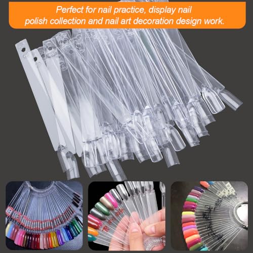 Transparent Nail Swatch Sticks 50PCS Clear Practice Tips for Nail Art & Display - Variation of THIS listing