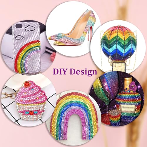 Multicolored Resin Rhinestones 12600pcs with Tweezers & 3 Glue Sets for DIY Jewelry & Crafts