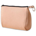 Large Waterproof Neoprene Makeup Bag with Zipper - Tan