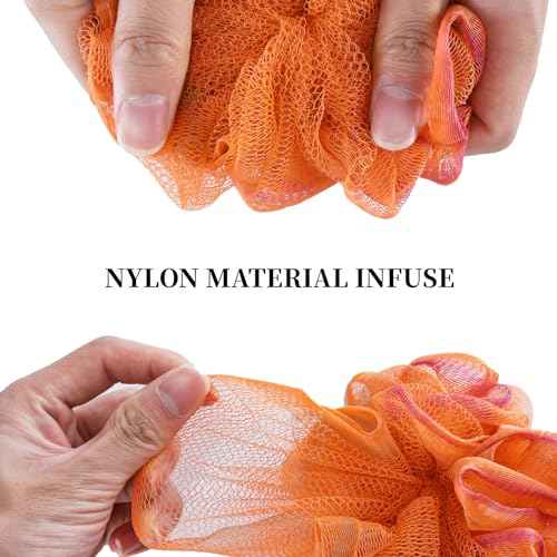 Mini Shower Loofah 20 Pack for Travel Portable Bath Sponge Puff Quick Lather Durable Mesh Gentle Exfoliation for All Ages Small Size Ideal for Home, Gym, or on The Go