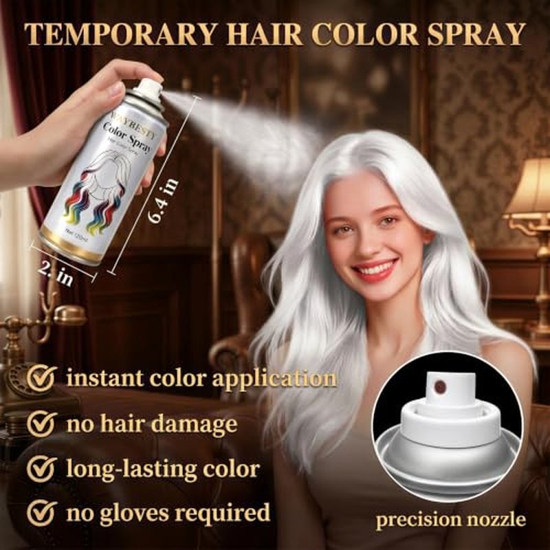 Washable Temporary Hair Color Spray - Instant Spray for Parties & Cosplay