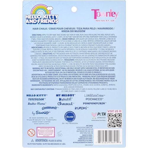 Hello Kitty & Friend Washable Temporary Hair Chalk Set for Kids - Ages 3+