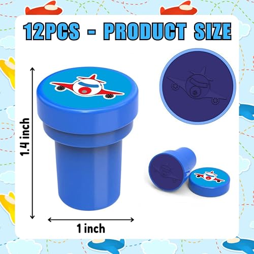 Airplane Party Favors Set - 24 Tattoos & 12 Stamps