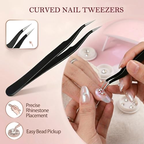 Beginner Nail Art Kit with Brushes Dotting Pens & Nail Stand for Press-On Nails