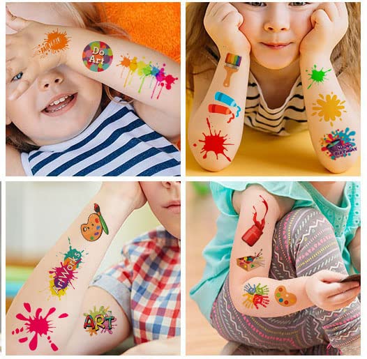 Art Temporary Tattoo Stickers - 144 PCS Party Favors