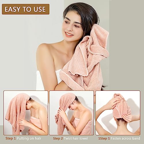 Microfiber Hair Towel - Quick Dry, Ultra Absorbent, 20x40 inch Green