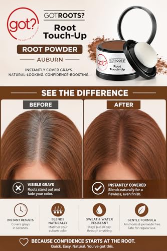 Auburn Root Cover Up Powder - Instant Gray Hair Concealer, 0.14 Oz