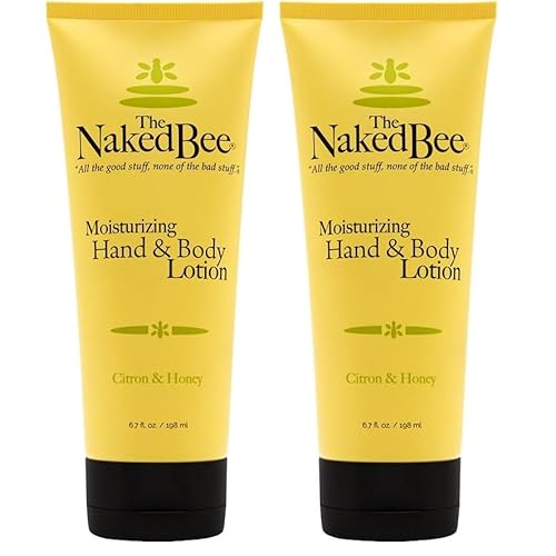 The Naked Bee Nourishing Body Lotion for All Skin Types (6.7 Fl oz) Moisture Replenishing Lotion for Dry Skin with Citron & Honey (Pack of 2)