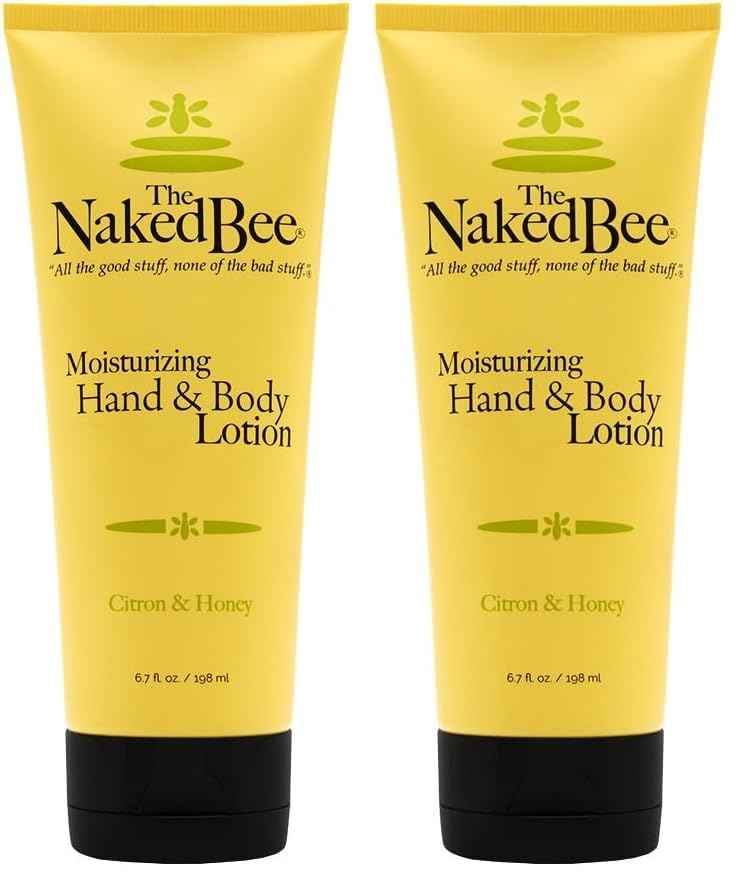The Naked Bee Nourishing Body Lotion for All Skin Types (6.7 Fl oz) Moisture Replenishing Lotion for Dry Skin with Citron & Honey (Pack of 2)