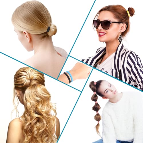 Black Hair Ties for Women & Girls - 120 Pack Elastic Ponytail Holders