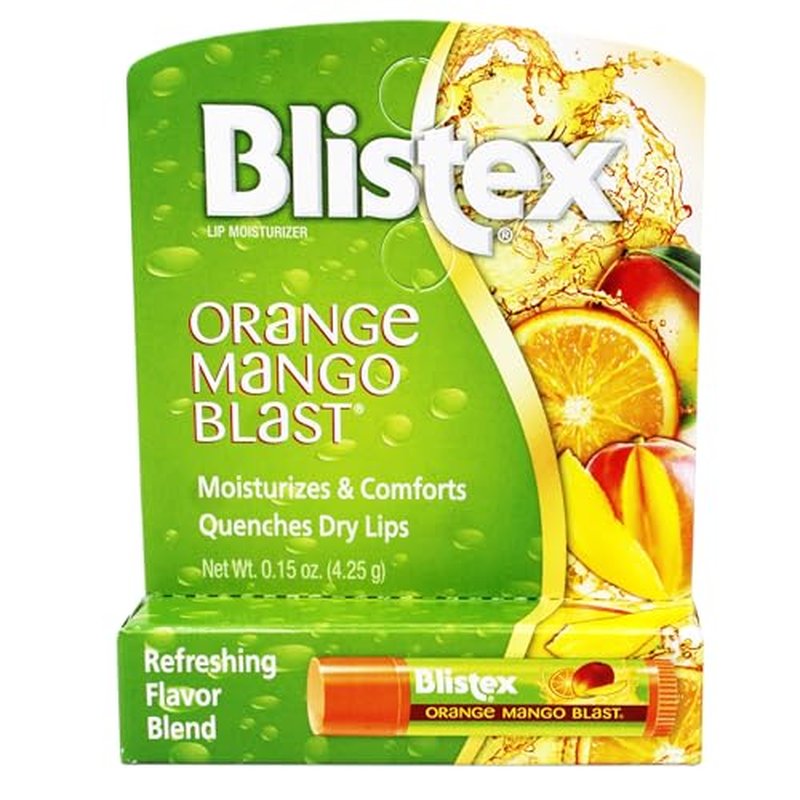 Blistex Orange Mango Blast Lip Balm with Vitamins C & E, Moisturizes & Comforts, 0.15 OZ - 2 Pack