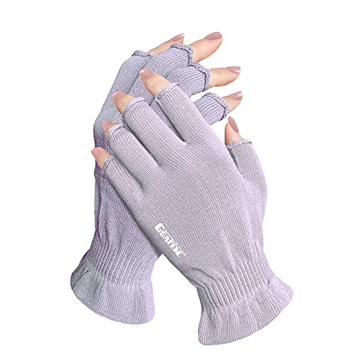 Fingerless Cotton Moisturizing Gloves for Dry Hands, Eczema & Sleeping