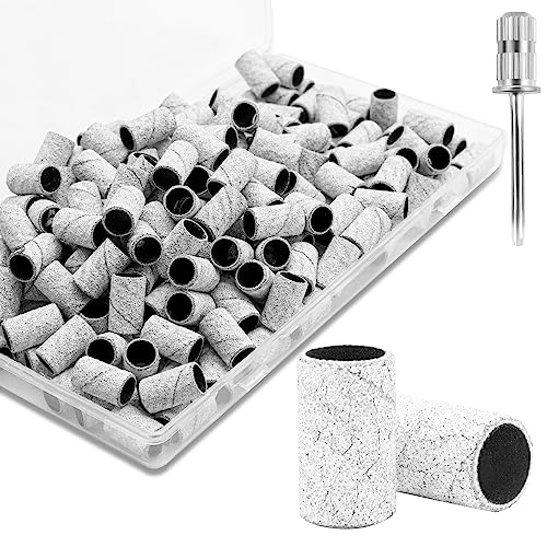 BLESWIN 180 Grit Nail Sanding Bands - 100 Pcs with 3/32" Bit