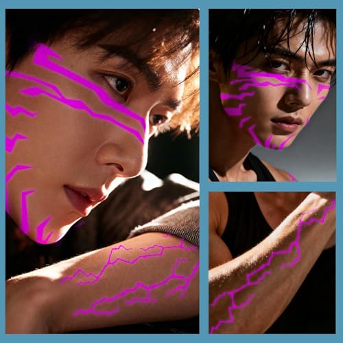 Demon Hunter Temporary Tattoos Purple Waterproof 4-Piece