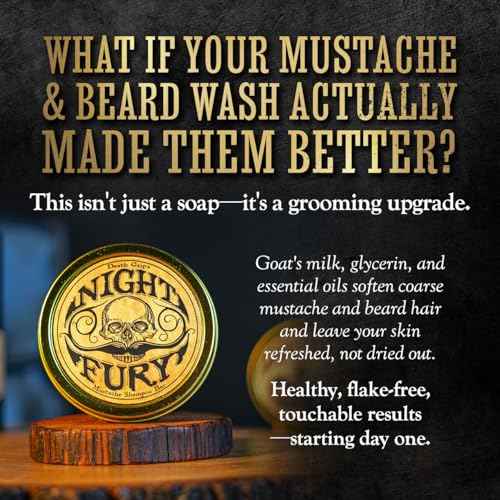 Beard & Mustache Wash 4oz Shampoo Bar Night Fury | Natural Beard Care | Men's Face Wash | Goat¡¯s Milk Shampoo Bar